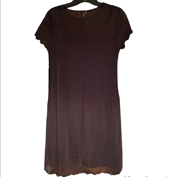 Beautiful Sheer Little Black Dress with Red Roses - Picture 3 of 7